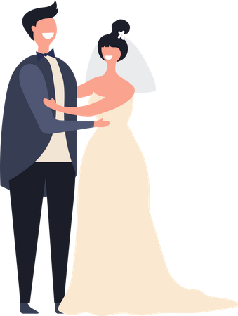 Hochzeit paare braut zeremonie feier mi tag liebe  Illustration
