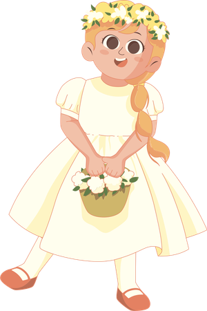 Hochzeitsblumenmädchen glücklich  Illustration