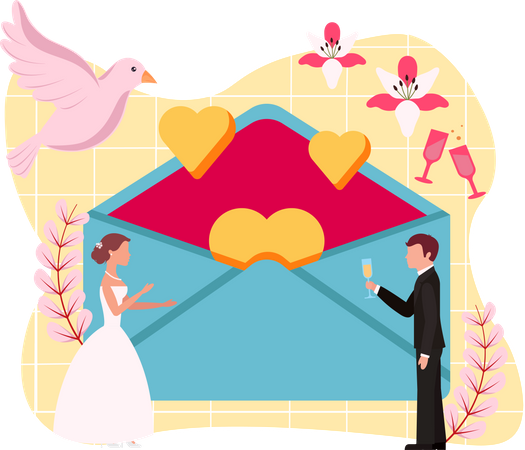 Hochzeitsbrief  Illustration
