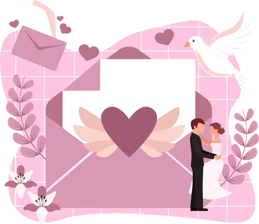 Hochzeitseinladungskarte  Illustration