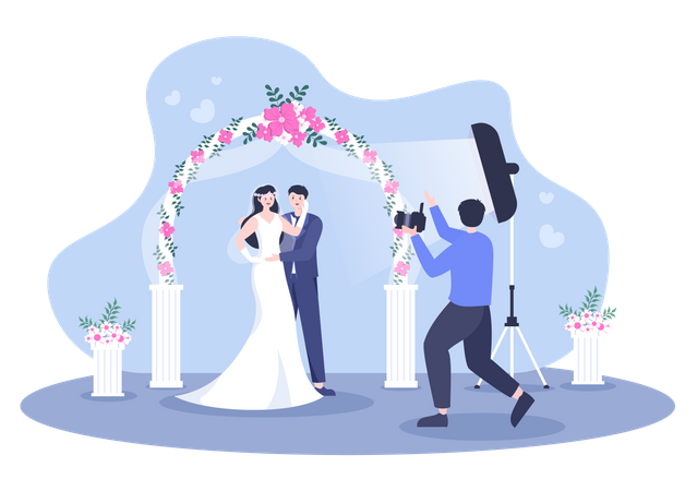 Hochzeitsfotoshooting  Illustration