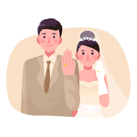 Hochzeit Paar Ehe  Illustration