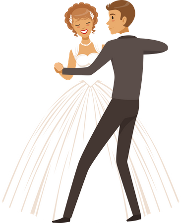 Hochzeitspaar tanzt zusammen  Illustration