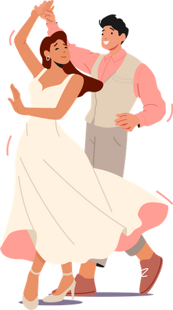 Hochzeitspaar tanzt zusammen  Illustration