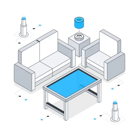 Hocker und Tisch  Illustration