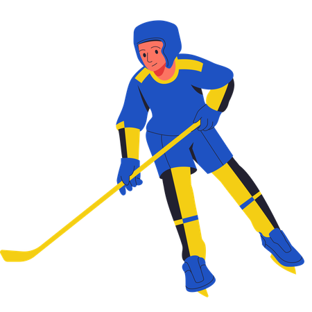 Hockey Player Catching Ball  Illustration