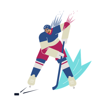 Hockey Players in uniform with helmet playing hockey  Illustration