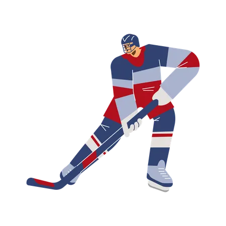 Hockey Players with brassy on ice  Illustration