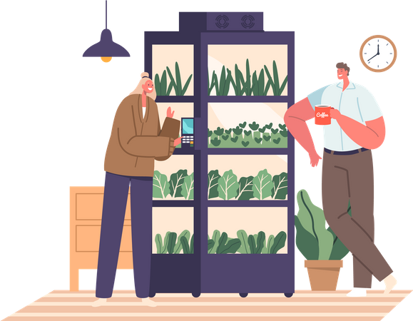 Cultivo de vegetación en el hogar  Ilustración