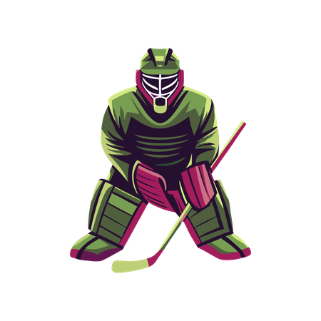 Hokey Goalkeeper  Illustration