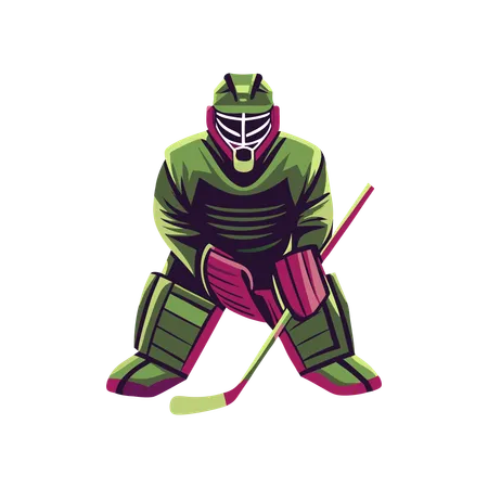 Hokey Goalkeeper  Illustration