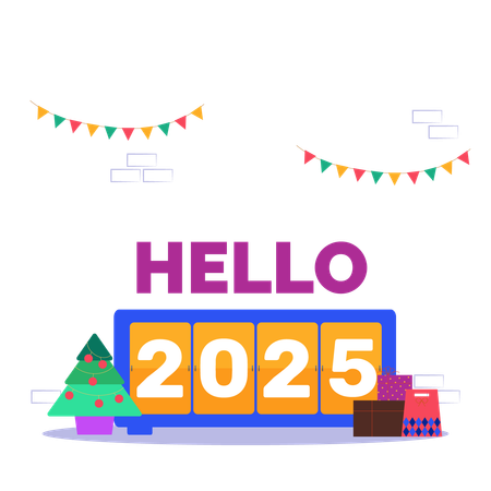 Hola 2025  Ilustración