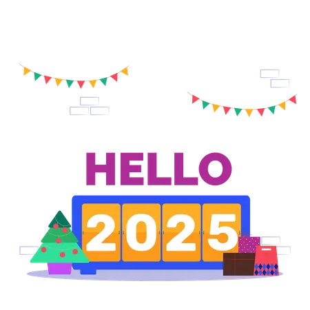 Hola 2025  Ilustración