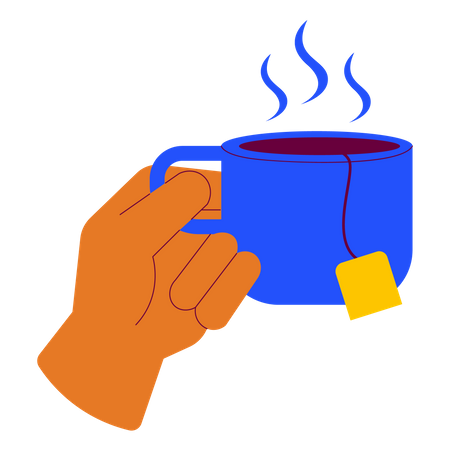 Holding a cup of tea  Illustration