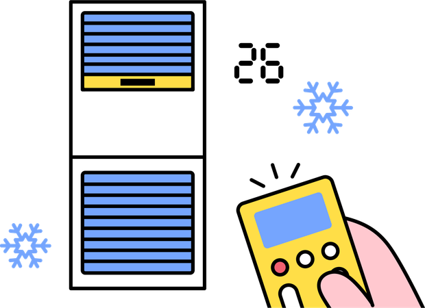 Holding ac remote for set air conditioner temperature  Illustration