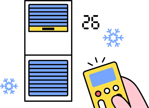 Tenendo premuto il telecomando AC per impostare la temperatura del condizionatore d'aria  Illustration