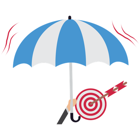 Holding an umbrella to protect target  Illustration