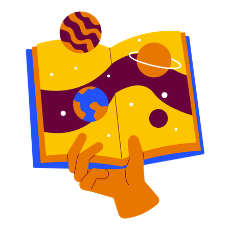 Holding astronomy book Illustration