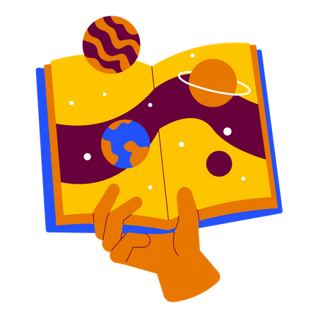 Holding astronomy book  Illustration