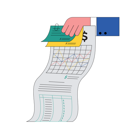 Holding Bill taxes Illustration