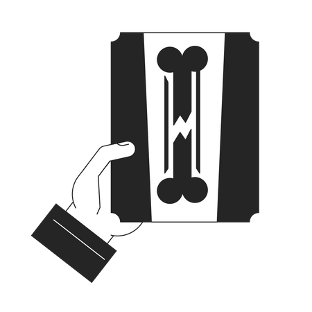 Holding bone fracture x ray scan  Illustration