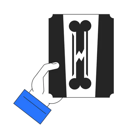 Holding bone fracture x ray scan  Illustration