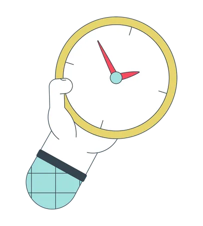 Holding clock for checking time  Illustration