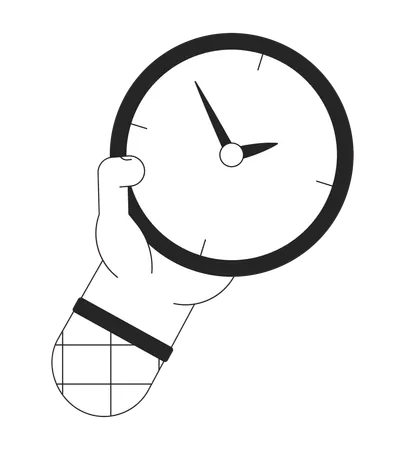 Holding clock for checking time  Illustration