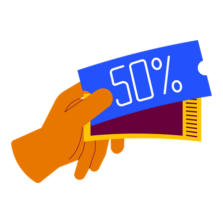 Holding coupon voucher  Illustration