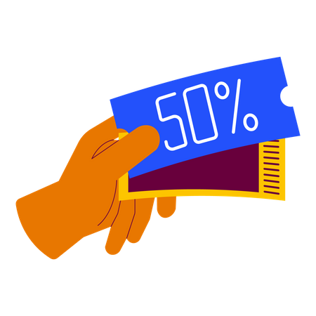Holding coupon voucher  Illustration