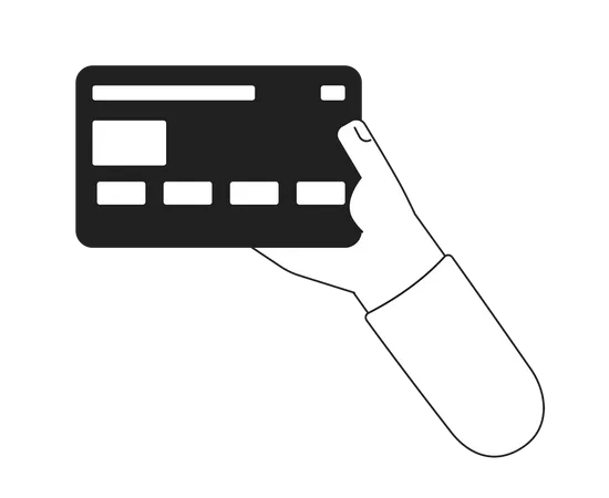Holding credit card Illustration