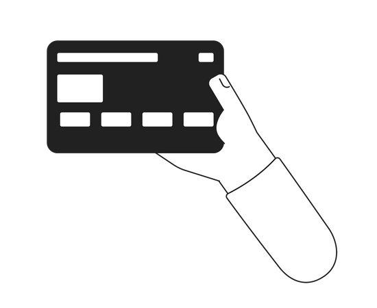 Holding credit card  Illustration