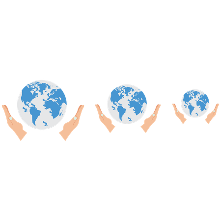 Holding earth in both hands  Illustration