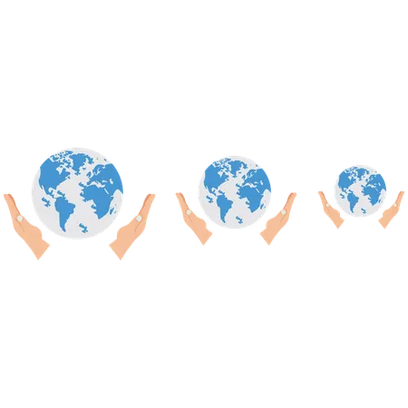 Holding earth in both hands  Illustration