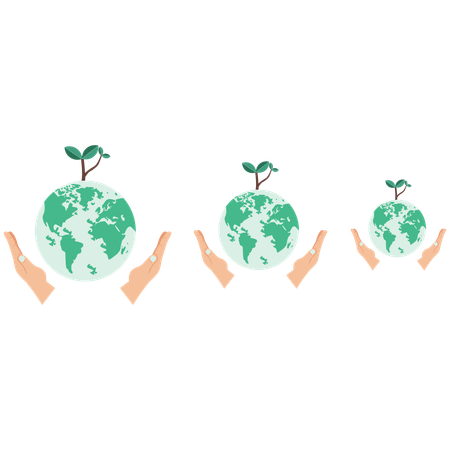 Holding earth with hands  Illustration