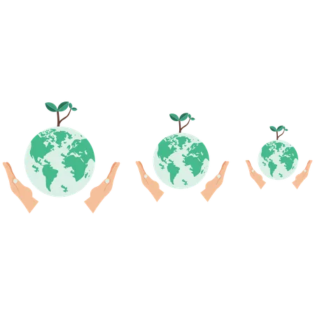 Holding earth with hands  Illustration