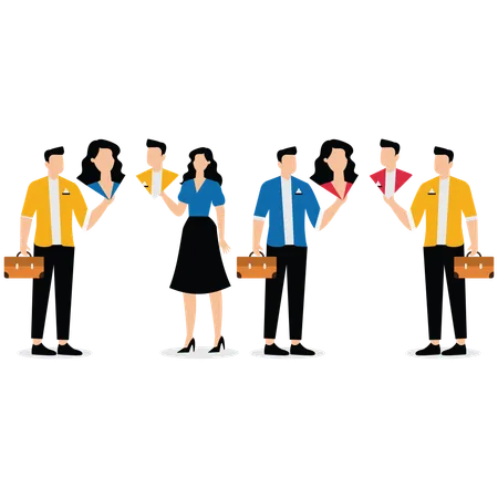 Holding Employee Headshots  Illustration