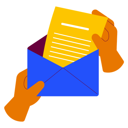 Holding envelope  Illustration