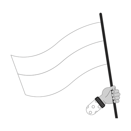 Holding flag  Illustration