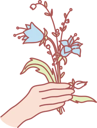 Holding flower  Illustration