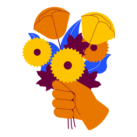 Holding flower  Illustration