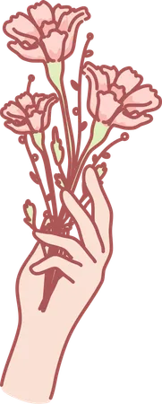 Holding flower  Illustration