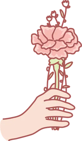 Holding flower  Illustration