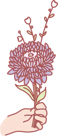 Holding flower  Illustration