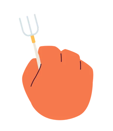 Holding Fork  Illustration