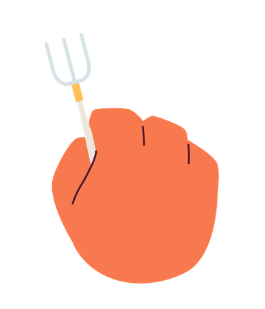 Holding Fork  Illustration