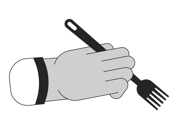 Holding fork  Illustration