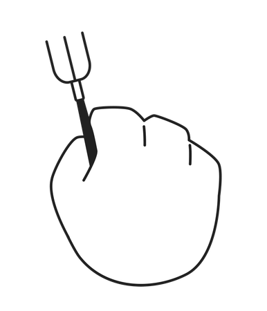 Holding Fork  일러스트레이션