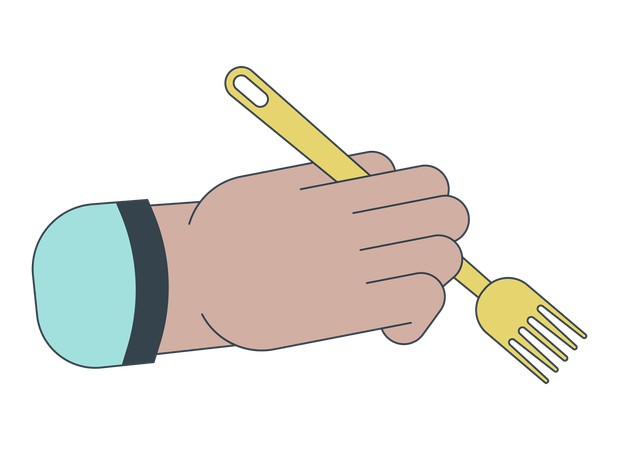 Holding fork  일러스트레이션