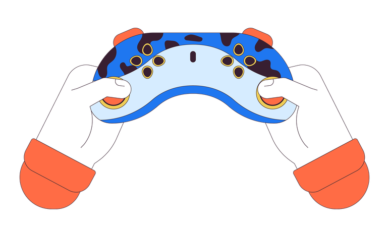 Holding gamepad  Illustration